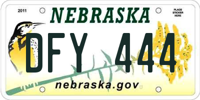 NE license plate DFY444