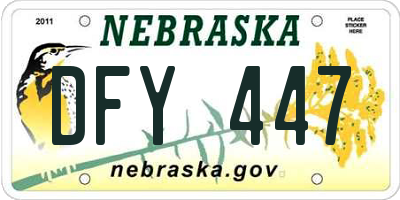 NE license plate DFY447
