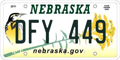 NE license plate DFY449