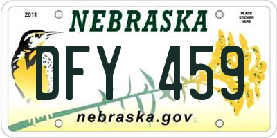 NE license plate DFY459