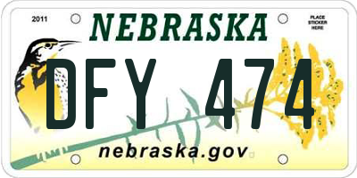 NE license plate DFY474
