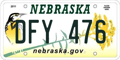 NE license plate DFY476