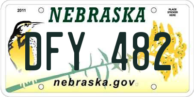 NE license plate DFY482