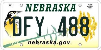 NE license plate DFY488