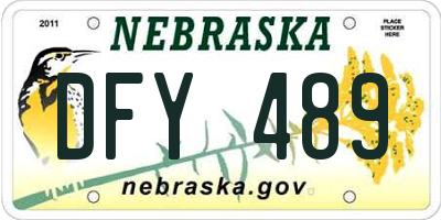 NE license plate DFY489