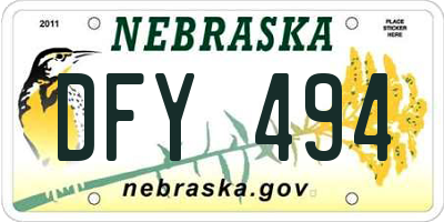 NE license plate DFY494