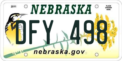 NE license plate DFY498