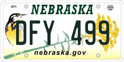 NE license plate DFY499