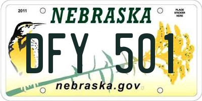 NE license plate DFY501
