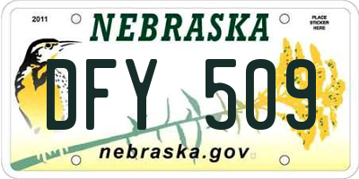 NE license plate DFY509