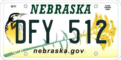 NE license plate DFY512
