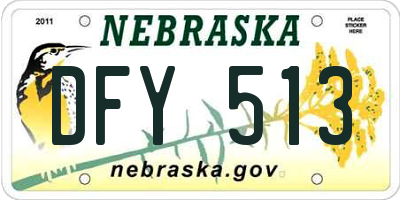 NE license plate DFY513