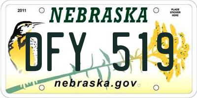 NE license plate DFY519