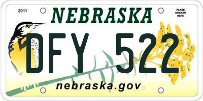NE license plate DFY522