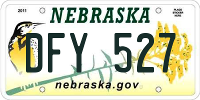 NE license plate DFY527