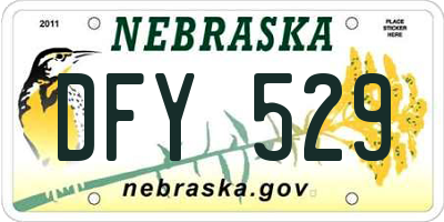 NE license plate DFY529