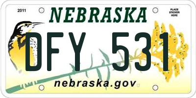 NE license plate DFY531