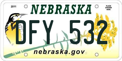 NE license plate DFY532