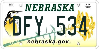 NE license plate DFY534