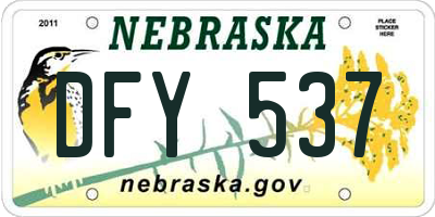 NE license plate DFY537