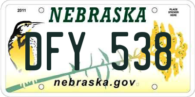 NE license plate DFY538