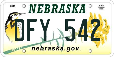 NE license plate DFY542