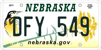 NE license plate DFY549