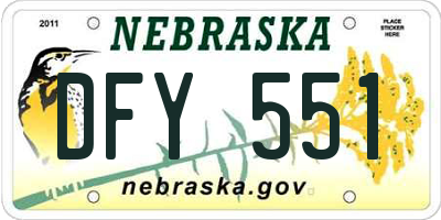 NE license plate DFY551