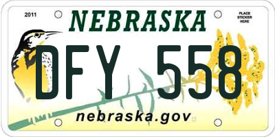 NE license plate DFY558