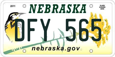 NE license plate DFY565