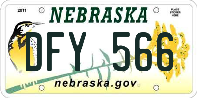 NE license plate DFY566