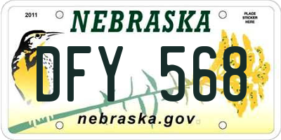 NE license plate DFY568