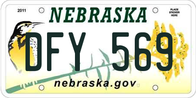 NE license plate DFY569