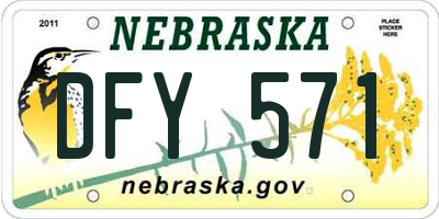 NE license plate DFY571