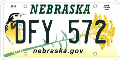 NE license plate DFY572