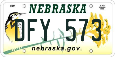 NE license plate DFY573