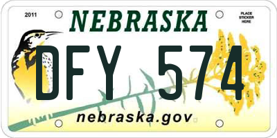 NE license plate DFY574