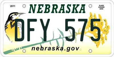 NE license plate DFY575