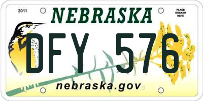 NE license plate DFY576