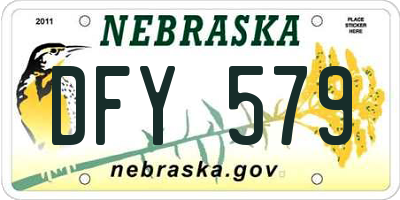 NE license plate DFY579