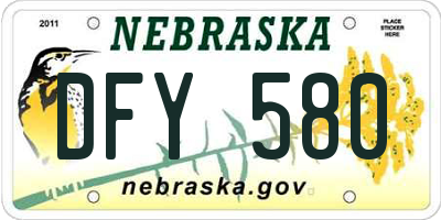 NE license plate DFY580
