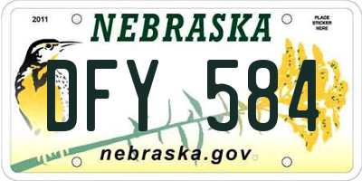 NE license plate DFY584