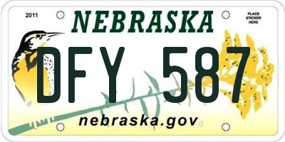 NE license plate DFY587