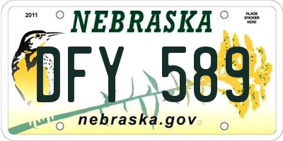 NE license plate DFY589