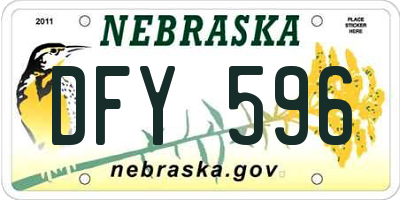 NE license plate DFY596