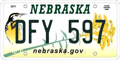 NE license plate DFY597