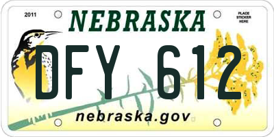 NE license plate DFY612
