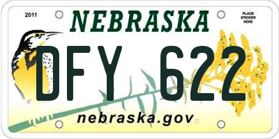 NE license plate DFY622