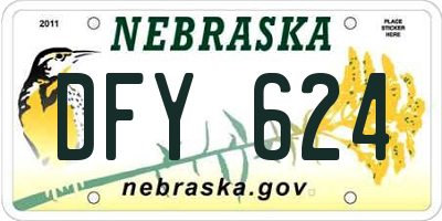 NE license plate DFY624