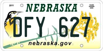NE license plate DFY627